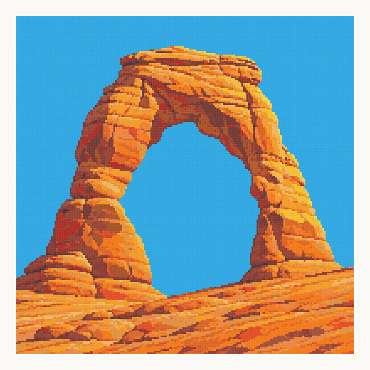 Delicate Arch from Arches National Park, digital square-drill preview of a 50 × 50 cm picture; frame excluded.