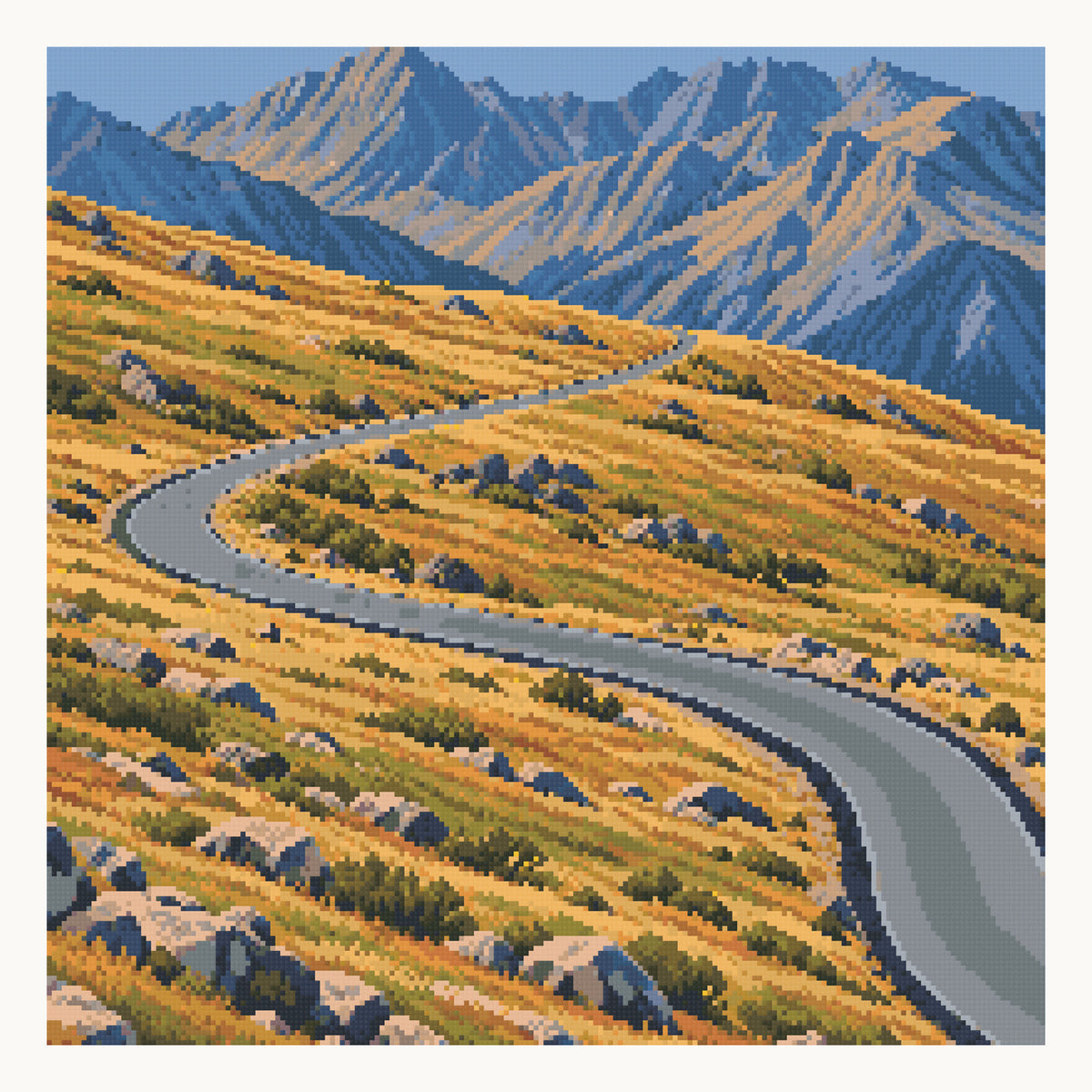 Trail Ridge Road — 50 × 50 cm square-diamond digital preview. Frame not included.