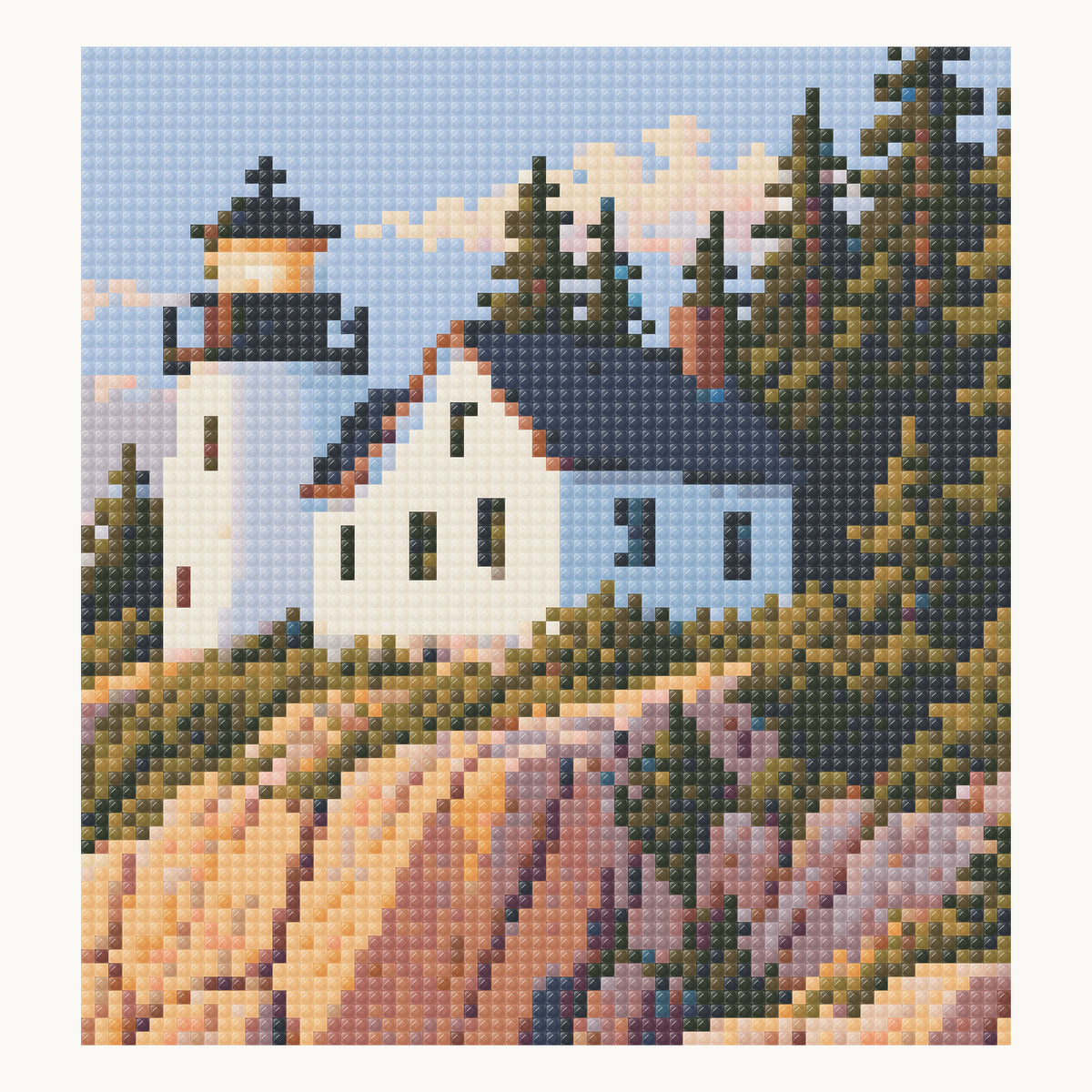 Enlarged digital detail of this design, showing square drill placement within the same picture.