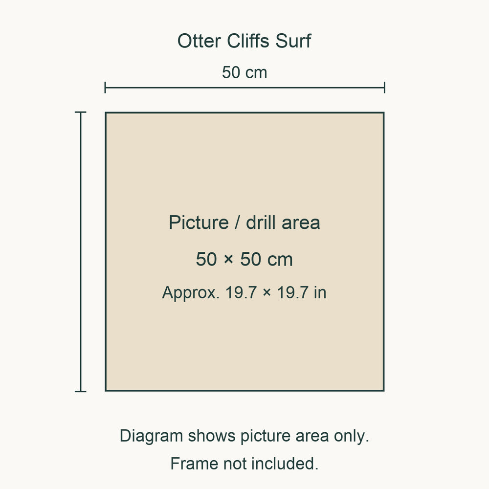 Acadia Diamond Painting Kit — Otter Cliffs Surf picture size guide