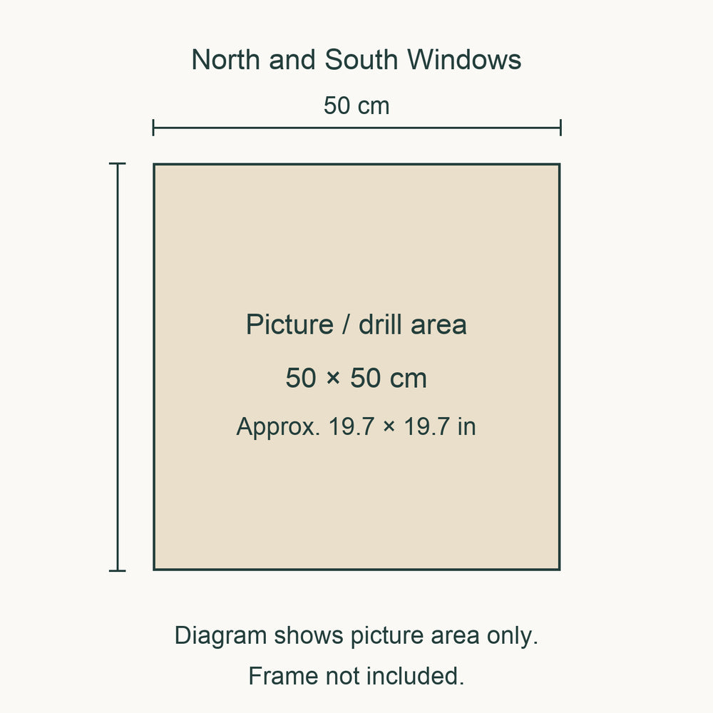 North and South Windows — Arches National Park Diamond Painting Kit picture size guide