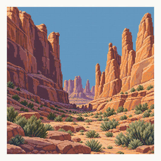 Digital Square-drill display of the complete 50 × 50 cm (19.7 × 19.7 in) Park Avenue picture. Rendering, not a finished-sample photograph.