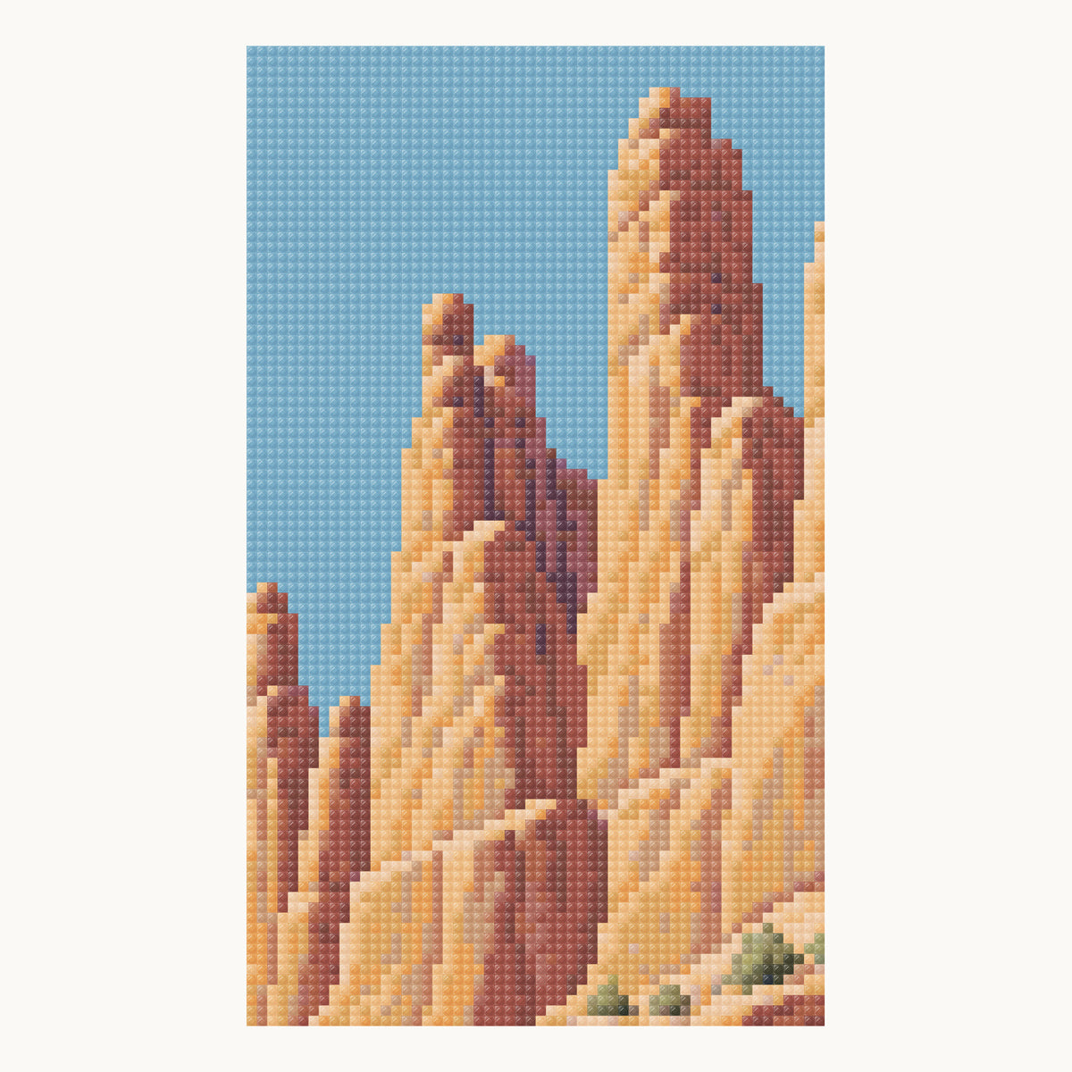 Local Square-drill rendering from the 50 × 50 cm Park Avenue design, with full-strength simulated drill texture. Digital illustration, not a finished-sample photograph.