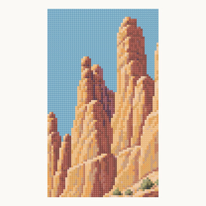 Local Square-drill rendering from the 50 × 50 cm Park Avenue design, with full-strength simulated drill texture. Digital illustration, not a finished-sample photograph.
