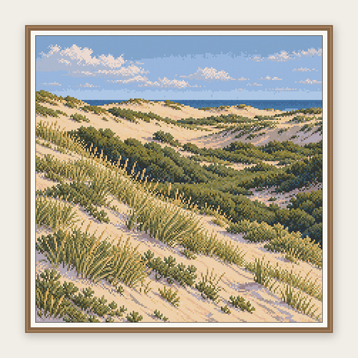Framing illustration showing the 50 × 50 cm picture area. Frame not included; digital diamond simulation.