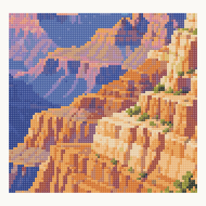 Mather Point Morning — enlarged local digital square-drill detail from the same 50 × 50 cm pattern; not a finished sample photo.