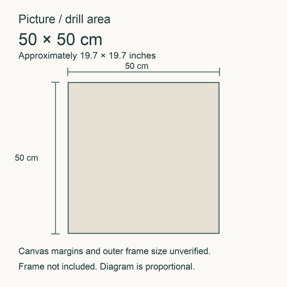 Glacier Mountain Goat Diamond Painting Kit — Alpine Ledge picture size guide