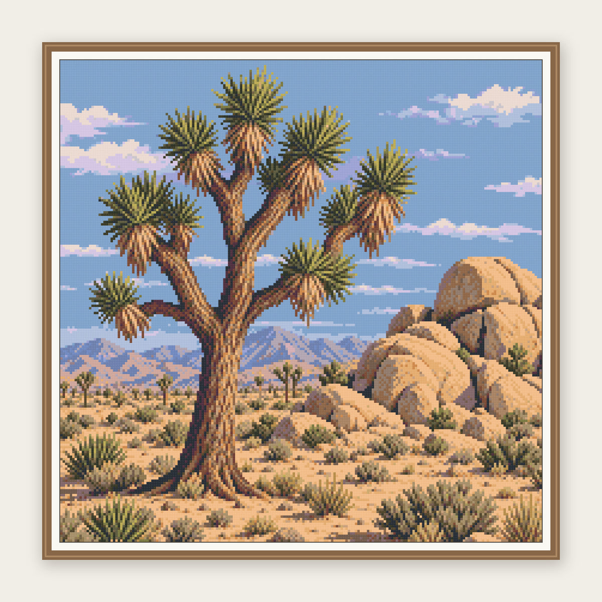 Framing illustration showing the same complete 50 × 50 cm picture area. Frame not included; digital diamond simulation.