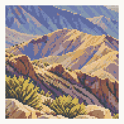 Keys View — digital square-diamond rendering of a local native-cell detail. Digital simulation, not a finished sample photo.