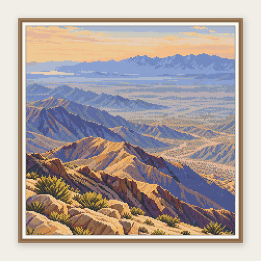 Framing illustration of the 50 x 50 cm Keys View picture using a digital square-diamond preview. Frame not included.