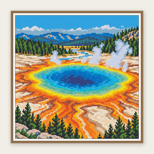 Grand Prismatic Spring · 40 × 40 cm picture in a digital framing illustration. Frame not included.