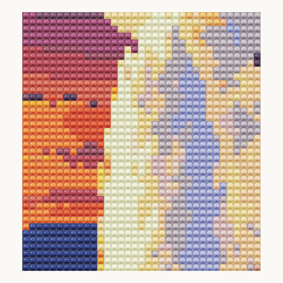 Old Faithful · local detail of the 30 × 30 cm pattern, shown as a digital round-diamond simulation, not a finished sample photo.