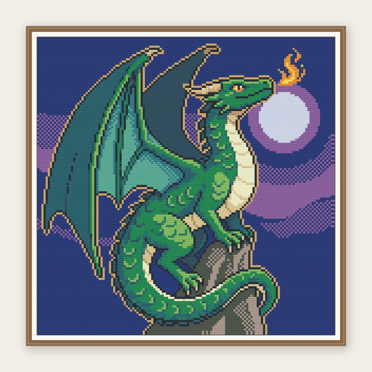 Emerald Dragon · 40 × 40 cm picture in a digital framing illustration. Frame not included.