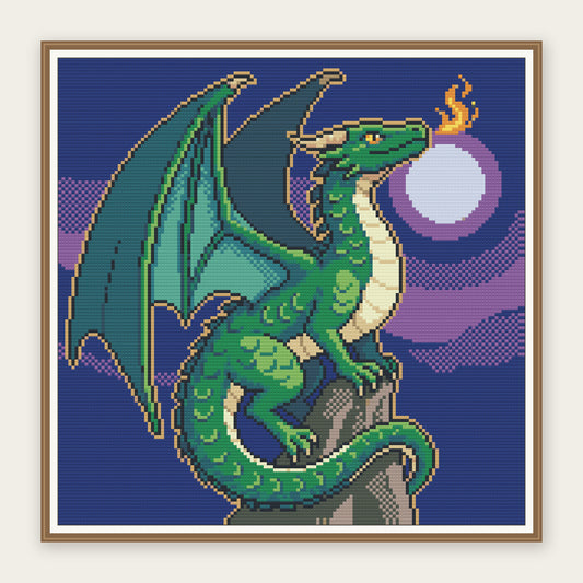Emerald Dragon · 40 × 40 cm picture in a digital framing illustration. Frame not included.