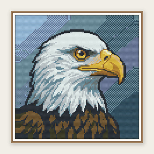 Bald Eagle Portrait · 30 × 30 cm picture in a digital framing illustration. Frame not included.