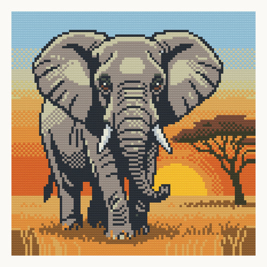 Golden Savanna · 30 × 30 cm round-diamond digital preview. Finished colors and sparkle can vary.