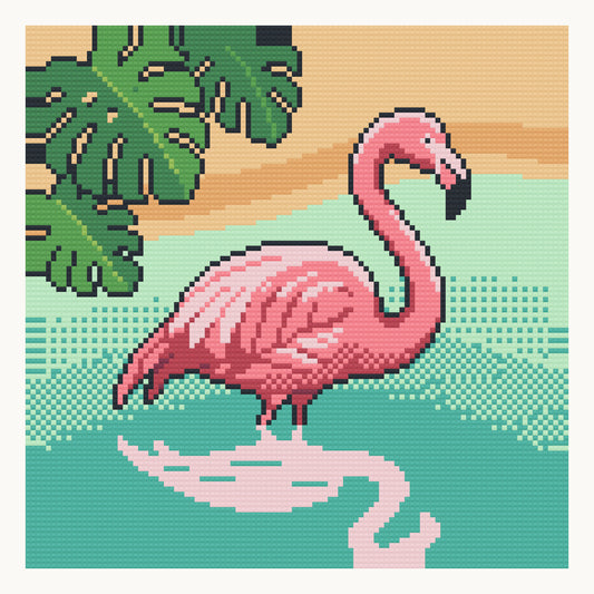 Tropical Lagoon · 30 × 30 cm round-diamond digital preview. Finished colors and sparkle can vary.