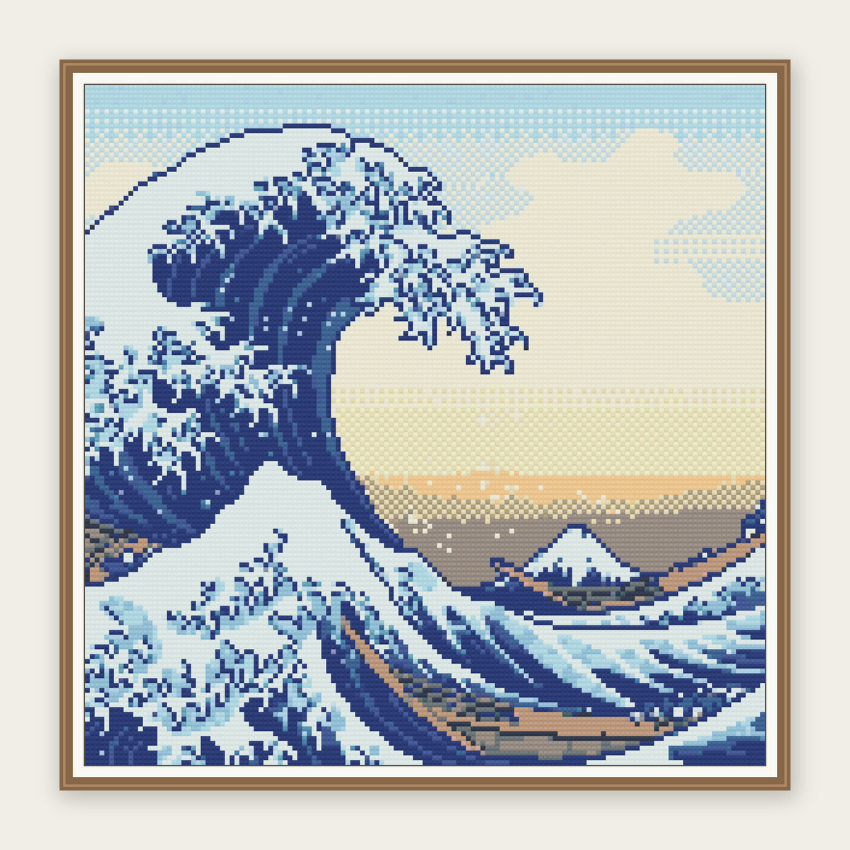 The Great Wave · 40 × 40 cm picture in a digital framing illustration. Frame not included.