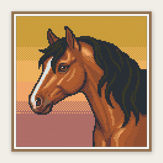 Chestnut at Golden Hour · 30 × 30 cm picture in a digital framing illustration. Frame not included.