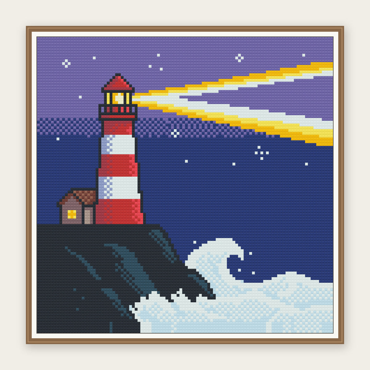 Cliffside Beacon · 30 × 30 cm picture in a digital framing illustration. Frame not included.