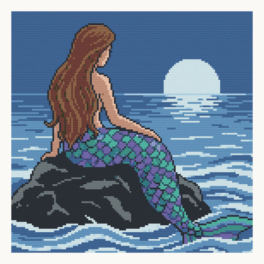 Moonrise Rock · 40 × 40 cm round-diamond digital preview. Finished colors and sparkle can vary.