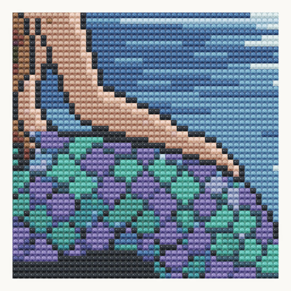 Moonrise Rock · local detail of the 40 × 40 cm pattern, shown as a digital round-diamond simulation, not a finished sample photo.
