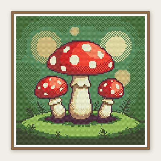 Fly Agaric Forest Floor · 30 × 30 cm picture in a digital framing illustration. Frame not included.