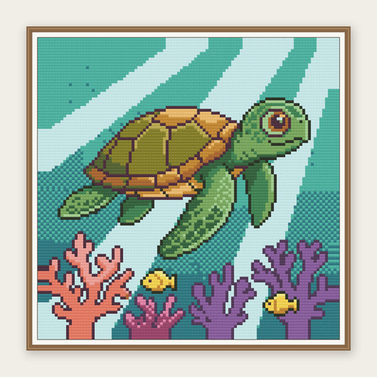 Coral Reef Glide · 30 × 30 cm picture in a digital framing illustration. Frame not included.