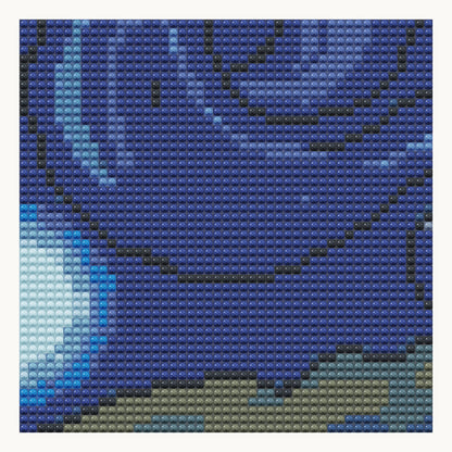 After Van Gogh · local detail of the 40 × 40 cm pattern, shown as a digital round-diamond simulation, not a finished sample photo.