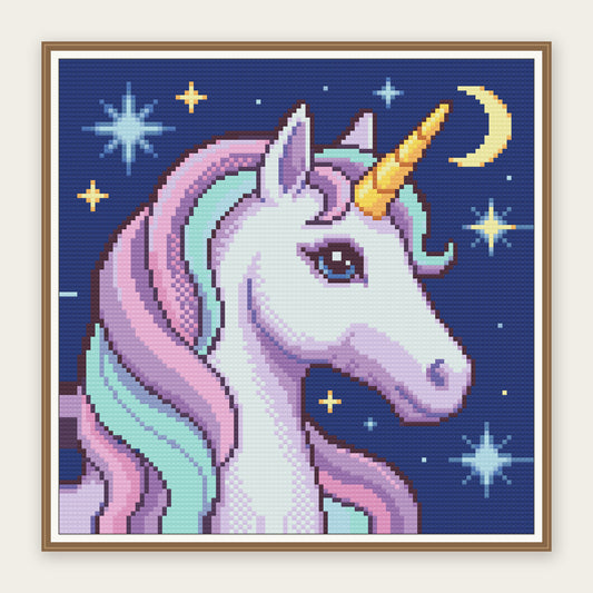 Starlit Unicorn · 30 × 30 cm picture in a digital framing illustration. Frame not included.