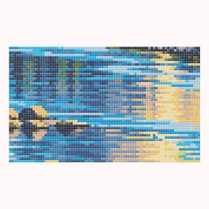 Half Dome & Merced River · 40 × 50 cm square-diamond local detail simulation; not a photograph of a finished sample.