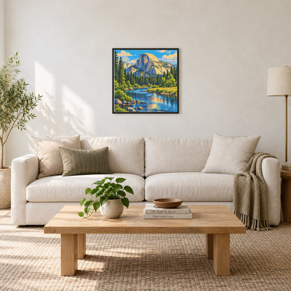 Room illustration showing an approximately 50 × 50 cm picture. Frame not included; room scale is approximate.