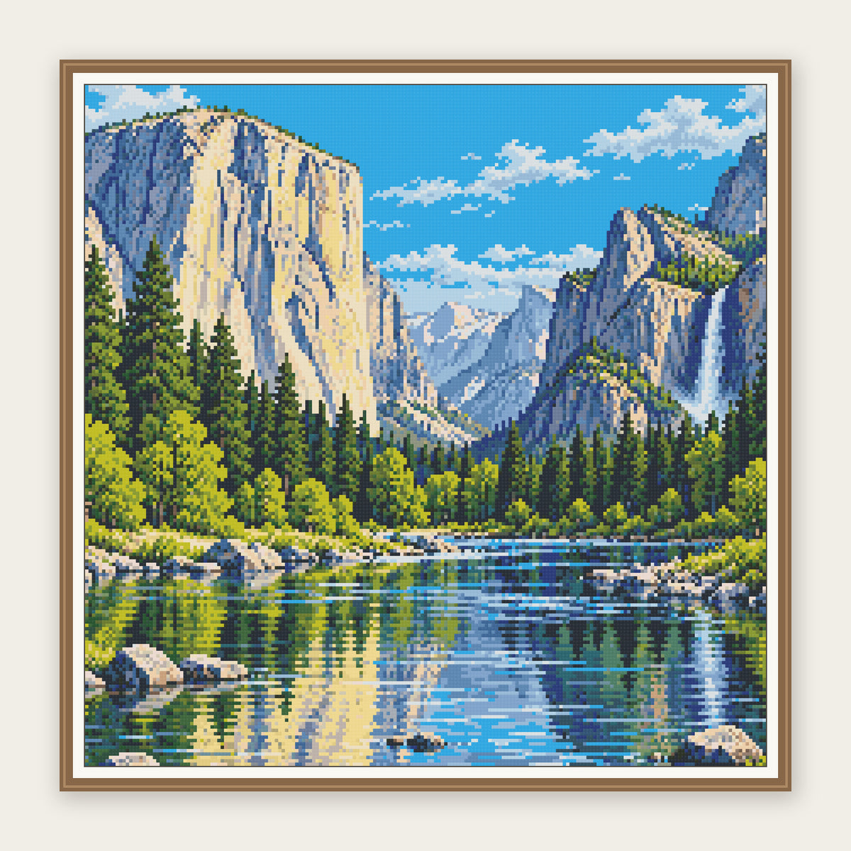 Yosemite Valley View · 50 × 50 cm framing illustration. Frame not included.
