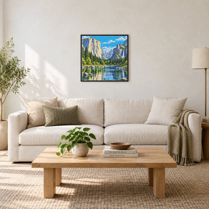 Room illustration showing an approximately 50 × 50 cm picture. Frame not included; room scale is approximate.