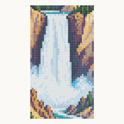 Yellowstone Lower Falls · local square-diamond detail simulation, not a finished sample photograph.
