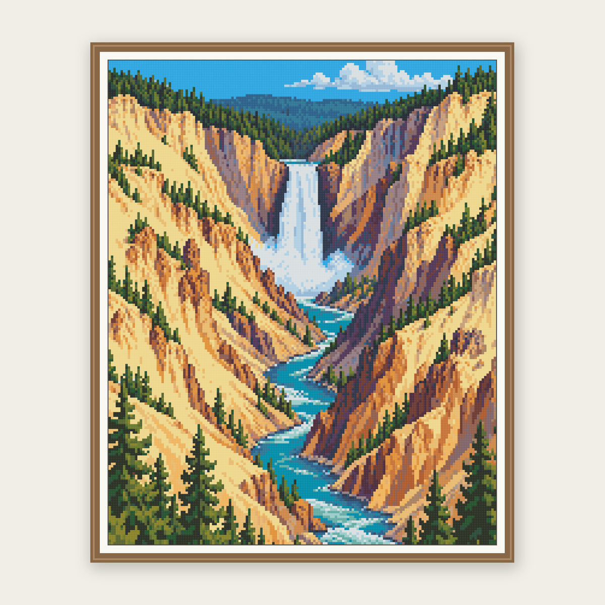 Yellowstone Lower Falls · 40 × 50 cm framing illustration. Frame not included.
