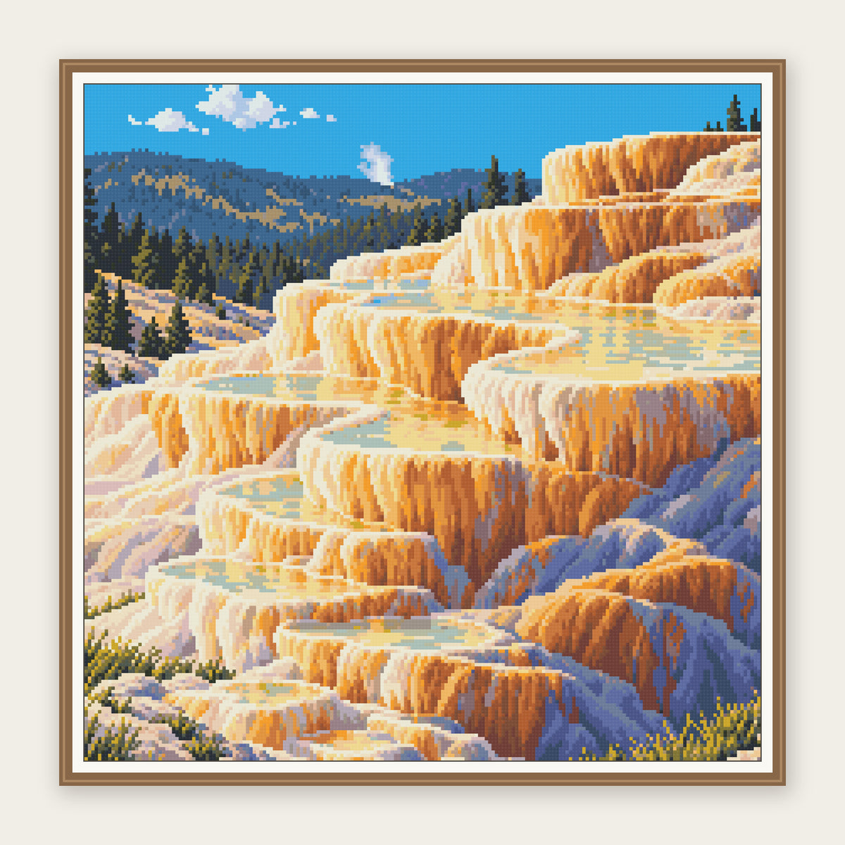 Mammoth Hot Springs · 50 × 50 cm framing illustration. Frame not included.