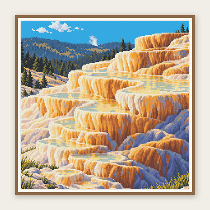 Mammoth Hot Springs · 50 × 50 cm framing illustration. Frame not included.
