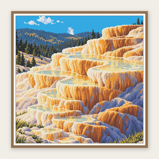 Mammoth Hot Springs · 50 × 50 cm framing illustration. Frame not included.