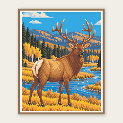 Autumn Elk · 40 × 50 cm framing illustration. Frame not included.