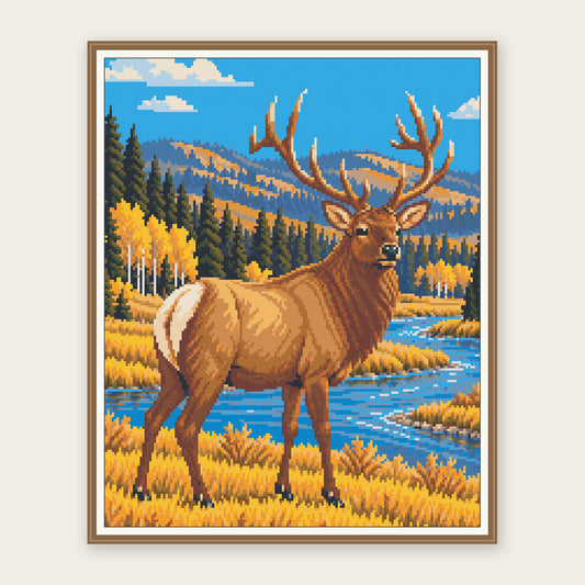 Autumn Elk · 40 × 50 cm framing illustration. Frame not included.