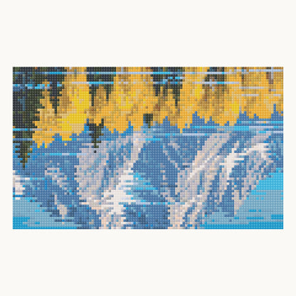 Oxbow Bend · local square-diamond river reflection simulation, not a finished sample photograph.