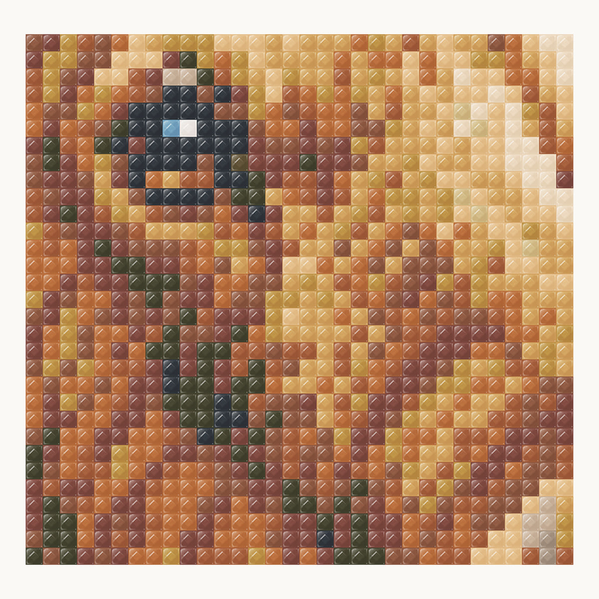 Moose Wetland · local square-diamond face and fur simulation, not a finished sample photograph.