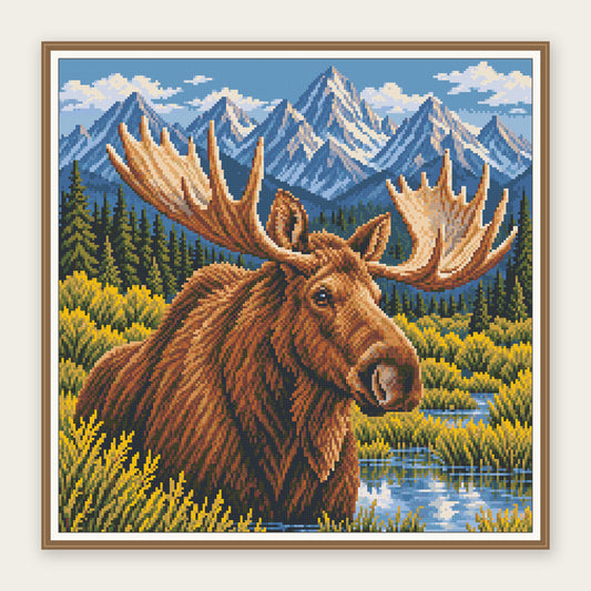 Moose Wetland · 50 × 50 cm framing illustration. Frame not included.