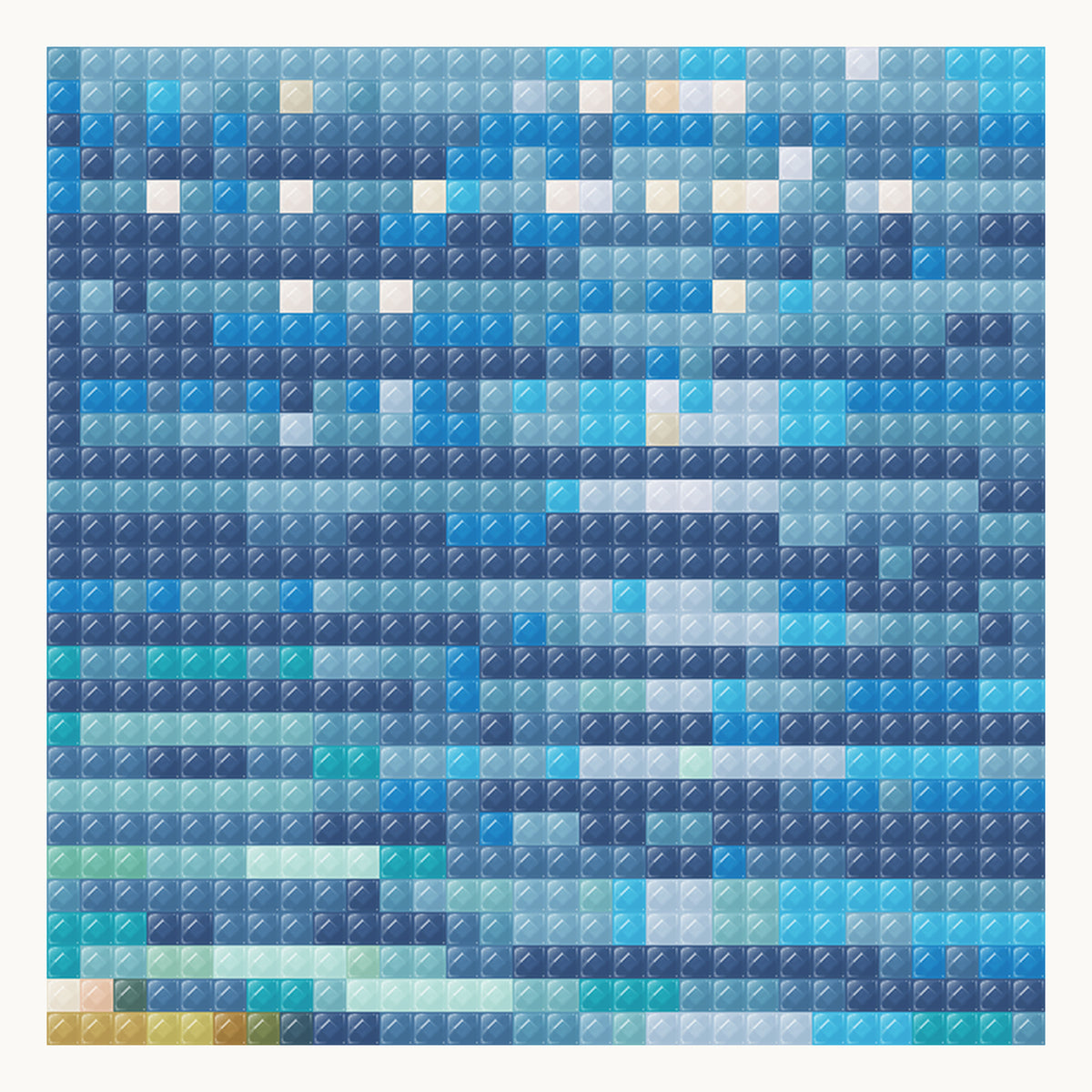 Jenny Lake · local square-diamond lake and ripple simulation, not a finished sample photograph.