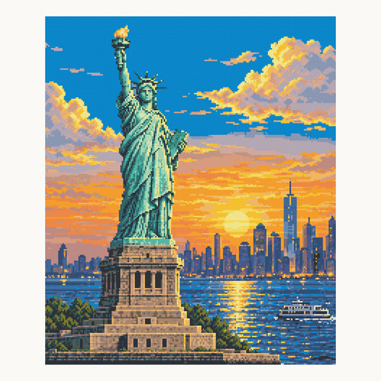 Liberty Harbor · 50 × 60 cm square-diamond digital preview. Finished colors and sparkle can vary.