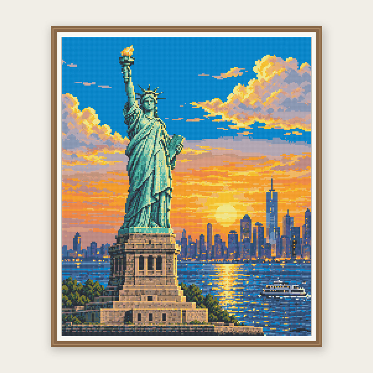 Liberty Harbor · 50 × 60 cm framing illustration. Frame not included.
