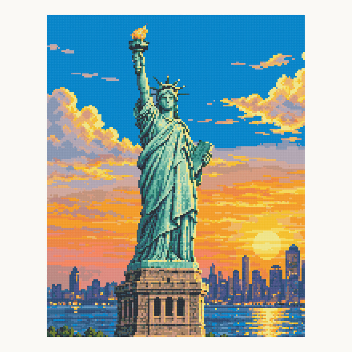 Liberty Landmark · 40 × 50 cm square-diamond digital preview. Finished colors and sparkle can vary.