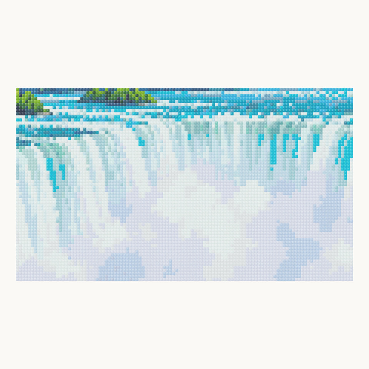 Horseshoe Falls · local square-diamond cascade and mist simulation, not a finished sample photograph.