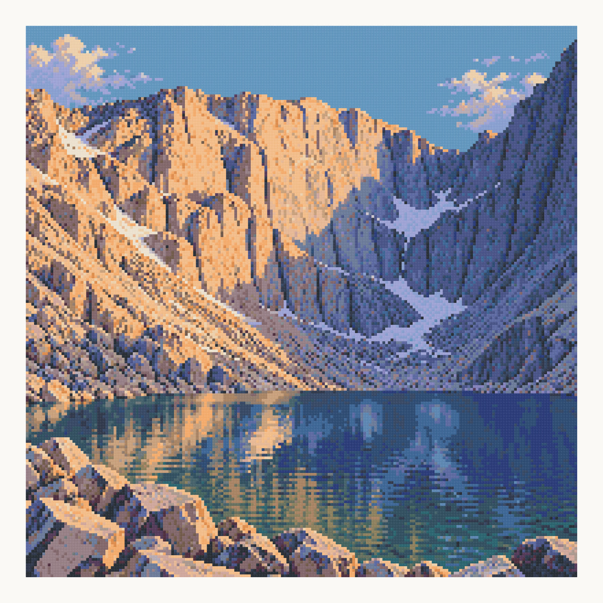 Chasm Lake — 50 × 50 cm digital square-diamond preview. Finished colors and sparkle can vary.